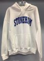 Gildan DryBlend Pullover Hooded Sweatshirt (Stoneham on front - Spartan Head on back) Color: White